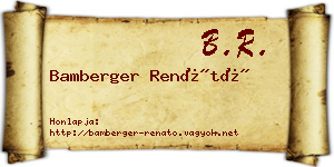 Bamberger Renátó névjegykártya