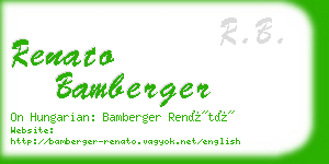 renato bamberger business card